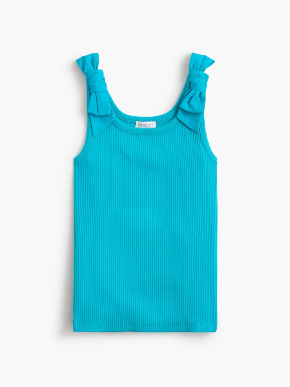 **NWT** J Crew- Crewcuts Girls' Teal Ribbed Tank with Bow Straps